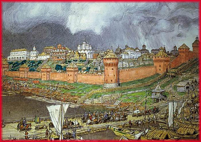 15 век. Московский кремль из красного кирпича
